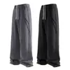 Calça Jogger Masculina da Moda Outono/Inverno Novidades Patchwork Lavada Calça Masculina Estilo Vibe de Borda Desfiada Retrô Algodão Puro High Street Calça Longa