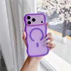 Nueva funda magnética que se transforma instantáneamente en un patrón de ola grande, adecuada para funda de teléfono Apple 18, 17 Pro funda de dos en uno con tacto de piel de color contrastante, 16