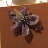 Atmósfera etérea estilo antiguo malla degradada rama de flor de cristal DIY pasador Hanfu chino accesorio para el cabello para mujer y accesorio para la cabeza
