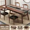 Juego de mesa y sillas para apartamentos pequeños, moderno minimalista, restaurante de comida rápida casual, uso comercial, sillas de cuerno de vaca de cuero, combinación de mesa rectangular