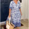 Vestido playero de talla grande con escote en V y estampado de hadas, falda larga holgada que combina con todo, novedad de 2023