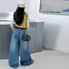 Conjunto de Verano para Niñas 2026 Nuevo Chaleco Casual Estilo Coreano Estampado para Niñas Mayores Combinado con Jeans de Pierna Ancha
