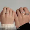 Anillos de Pareja Tres Vidas Juntos Anillos de Pareja S999 Plata Pura para Hombres y Mujeres, Anillos de Hoja de Ginkgo de Lujo Ligero, Regalo de San Valentín