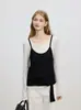 Top de punto de dos piezas de diseño nicho Azni auténtico para mujer, nuevo estilo primavera y otoño, holgado, adelgazante, casual, versátil