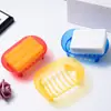 NovedadSoporte Creativo para Jabón de Baño con Drenaje, de Patas Altas, sin Tapa, Estante Transparente para Jabón para Dormitorio de Estudiante Caja de Jabón para Lavandería