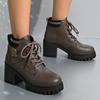 Botas Chelsea de Salto Grosso Estilo Britânico para Mulheres, Tamanho Grande, Transfronteiriças, Nova Moda Casual Casual Europeia e Americana, Plataforma Impermeável de Solado Grosso