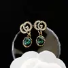 Pendientes de alta calidad para todo tipo de atuendos, pendientes de moda para hombres y mujeres, letras de pedrería, todo a juego, pasador de plata s925, accesorios de aleación