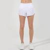 Lulu Mismo Estilo Verano Secado Rápido Shorts Deportivos Mujer Doble Capa Anti-Exposición Cintura Alta Sueltos Transpirables Fitness Yoga Shorts