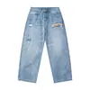 Ropa para Hombre Beijie 2026 Verano Nuevo Jeans Lavados Desgastados Pantalones de Trabajo de Retazos para Hombre Pantalones Rectos Retro