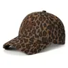 Boné de Baseball Estilo Coreano com Estampa de Leopardo Selvagem para Mulheres, Boné Macio Desgastado com Aba, Chapéu de Sol para Viagem para Garota Popular Transfronteiriço