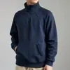 Sudadera unisex de poliéster de 220 g, talla europea 220g, con media cremallera y cuello alto, mangas raglán, bolsillo tipo canguro, chaqueta deportiva casual, transfronteriza