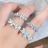 Anillo Abierto Estilo Primavera y Verano Verde Menta Fresco Esmalte Gota de Aceite Mariposa, Anillo Único de Nicho Lujo Ligero Sensación de Alta Gama