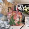 Design de Nicho Bolsa de Mão Vermelha com Padrão para Casamento Bolsa de Presente Festiva em Lona Saco de Balde de Mão com Estampa de Natal Ano Novo
