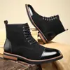 Botas Martin Color Block Novas Masculinas Botas Curtas de Camurça Retrô Sapatos de Couro Formais de Negócios Britânicos Botas Masculinas Tendência