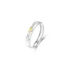 Anillo de pareja de plata esterlina Sansheng albaricoque diseño nicho anillo antiguo símbolo de amor un par de regalos para amigos y amigas