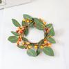 Anillo de vela de decoración navideña Amazon transfronterizo Halloween Otoño Cosecha Anillo de fruta naranja simulación Corona navideña de bayas