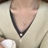 Collar de plata Han Ge ins diseño de industria pesada plata esterlina S925 cóncavo-convexo forma C temperamento de personalidad irregular cadena de clavícula