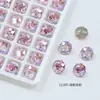 Brincos de Zircônia Imitação Corte Rosa de Milênio de Oito Lados 6mm Diamante de Vidro Brilhante Acessórios de Unhas Portáteis