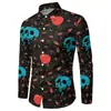 Exportação Transfronteiriça Camisas Masculinas com Estampa 3D de Halloween, Quantidade Mínima de Pedido, Pedido Personalizado, Mistura de Fibra Química