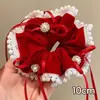 2026 Scrunchie Cor Vermelha Ankara Realçador de Cor Estilo Coreano Renda Xadrez Prendedor de Cabelo Grande Acessório de Cabelo para Rabo de Cavalo para Mulheres