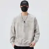 Moletom Casual Tendência High-End Outono 2025 Masculino Gola Redonda Bordado Camisa Base Estilo Coreano Tie-Dye Marca Tendência Casual