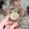 Reloj de Aleación para Mujer de Moda Simple Reloj de Diseño de Esfera Hidráulica Marca Famosa Reloj Exquisito Redondo y a la Moda