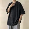 Camiseta de verano para hombre estilo americano, de malla transpirable, manga corta, deconstruida, bordada, tie-dye, marca de moda, esencial para jóvenes
