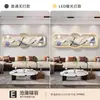 Pintura Decorativa para Sala de Estar Pluma con Luz Moderna Simple Pintura Colgante de Pared para Fondo de Sofá Tablero Horizontal Mural de Cabecera de Dormitorio