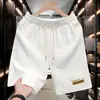 Pantalones cortos jacquard de estilo Hong Kong, modernos y de moda para hombre en verano, finos de seda helada, deportivos casuales, versátiles, rectos