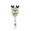 Tirador de fieltro insignia transfronteriza de Amazon fácil Papá Noel purpurina Navidad clip retráctil árbol Fácil Tirar Destellos