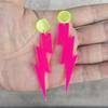 Aretes Geométricos Fluorescentes Redondos Transfronterizos Acrílico Colgante Fluorescente Aretes Joyería Hecha a Mano para Mujeres