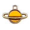 Conjunto Misto de 20 Acessórios de Joalheria de Liga de Metal com Gotejamento de Óleo de Flor e Folha Amarela para Pulseiras, Brincos, Chaveiros, Pingentes e Charms DIY