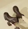 Botines Gruesos Forrados de Borrego de Moda para Mujer, Nuevo Estilo Otoño/Invierno 2026, Punta Redonda Tacón Medio Versátiles Estilo Británico Botas Martin