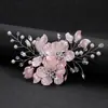 Acessórios de cabelo de noiva mais vendidos transfronteiriços, tiara de flor de pérola, pente de cabelo feito à mão, conjunto de grampos e palitos de cabelo para fotografia de viagem de casamento