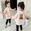 Camiseta de manga larga de algodón puro para niñas, nueva y elegante para primavera y otoño, camiseta básica versátil para niños, top de moda casual para niñas