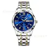 Reloj para Hombre de Acero con Calendario Doble Personalizado de Lujo Gama Alta Luminoso de Cuarzo Reloj de Negocios para Hombre Venta al por Mayor