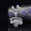 Pingente de Letra Inglesa Full Diamond Transfronteiriço Europeu e Americano Estilo Hip-Hop de Rua Corrente Cubana de Liga Metálica Colar Personalizado da Moda