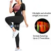 Traje de Sudoración Moldeador para Mujer Transfronterizo, Entrenamiento para Levantar el Pecho, Ropa Deportiva Moldeadora para Reducir el Vientre, Cintura Moldeada, Body de Manga Corta para Levantar los Brazos