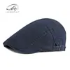 Gorra de Algodón para Hombre, Estilo Verano, Boina Bordada 3D Personalizada, Gorra Casual Retro Británica Artística para Mujer