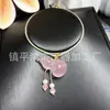 Colgante de Piedra Ojo de Gato Paz y Seguridad, Colgante Champagne Transparente Hielo, Nuevo Colgante Estilo Chino Forma de Pan, Collar Colgante de Jade Calabaza