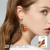 Pendientes de Mono de Acrílico 2D Planos de Nuevo Estilo Europeo y Americano Transfronterizos, Accesorios para Orejas Estampados de Moda Versátiles para el Día a Día