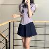 Traje de Uniforme JK Estilo Preppy Coreano para Mujer Verano Súper Hada Camisa de Manga Corta Ajuste Delgado Falda Plisada Pura Conjunto de Dos Piezas