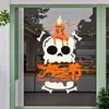Decoraciones de Calaveras de Halloween Electricidad Estática Tienda Centro Comercial Pegatinas para Ventanas de Cristal Pegatinas para Puertas Ambiente Festivo Pegatinas Decorativas de Flores para Ventanas