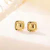 Yilu Prata S925 prata pura banhada a ouro estilo coreano moda personalidade quadrado geométrico brilhante simples brincos de uso diário joias de prata