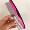 Peine para Mascotas con Dientes Finos, Peine de Aguja de Acero para el Arreglo de Perros, Elimina el Pelo Suelto, Desenreda, Peine Recto, Peine para Pulgas, Limpia y Elimina el Pelo