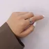 Anillo Sencillo de Estilo Japonés y Coreano Versátil Acero de Titanio Chapado en Oro de 18k Ins Distintivo Anillo Abierto de Rosa Anillo de Dedo Joyería para Mujeres