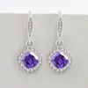 Transmisión en Vivo Transfronteriza Venta Caliente Moda Cuadrado Imitación Moissanita Pendientes Pendientes para Mujer Ganchos para Orejas Colgantes Pendientes Pendientes Joyería para Orejas Chapada en Plata