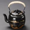 Bule de Cerâmica Transfronteiriço Jilan Bule de Grande Capacidade com Infusor Estilo Japonês Conjunto de Chá com Esmalte Preto para Uso Doméstico Bule Único