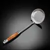 Espátula de Acero Inoxidable 304 con Mango de Madera, Espátula de Hierro Anti-quemaduras, Espátula de Cocina, Cuchara de Palosanto, Juego de Utensilios de Cocina para Uso Doméstico