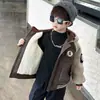 Chaqueta de retazos de forro polar para niños, ropa infantil de otoño e invierno, forrada de forro polar, para bebés y niños pequeños, abrigo de algodón con capucha de piel de cordero engrosado